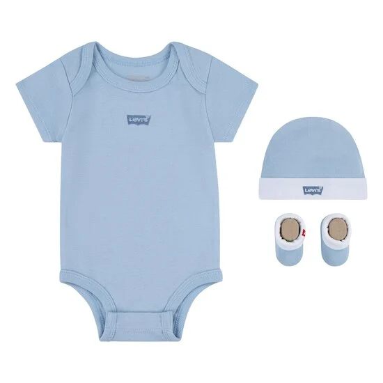 Coffret naissance Body + Bonnet + Chaussons   Bleu        6-12 mois   de               Levi's Kids