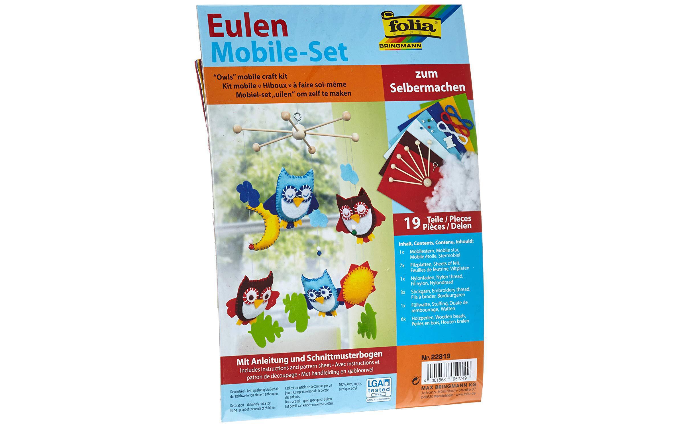 Mobile Eulen, Blau/Rot/Grün/GelbDekoratives Mobile