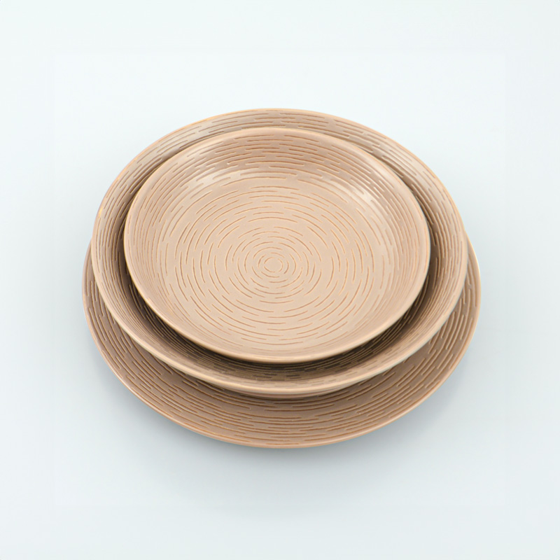 Assiette plate 'Moana' taupe