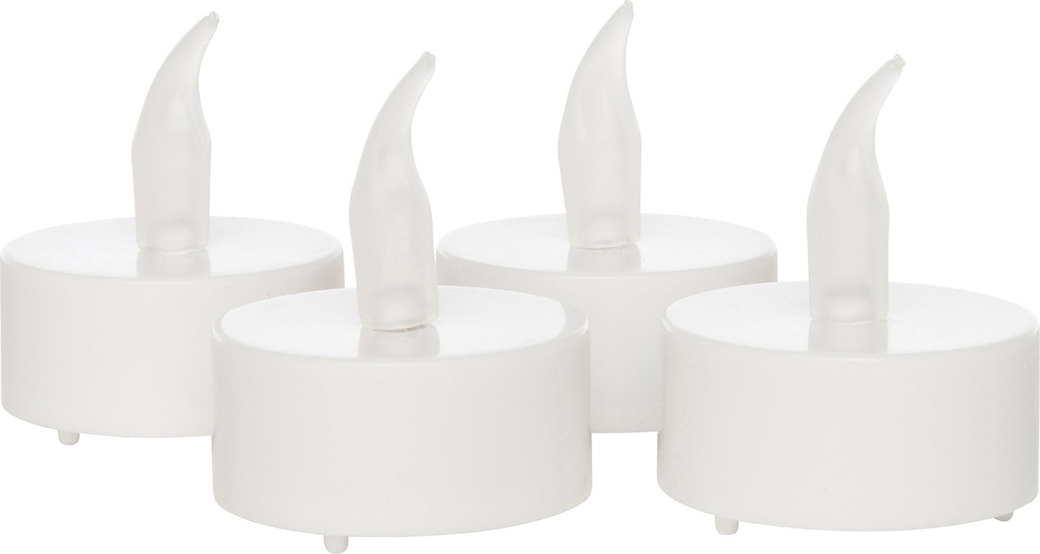 Anna's Collection LED waxinelicht met timer wit D 4 H 4 cm 4 stuks