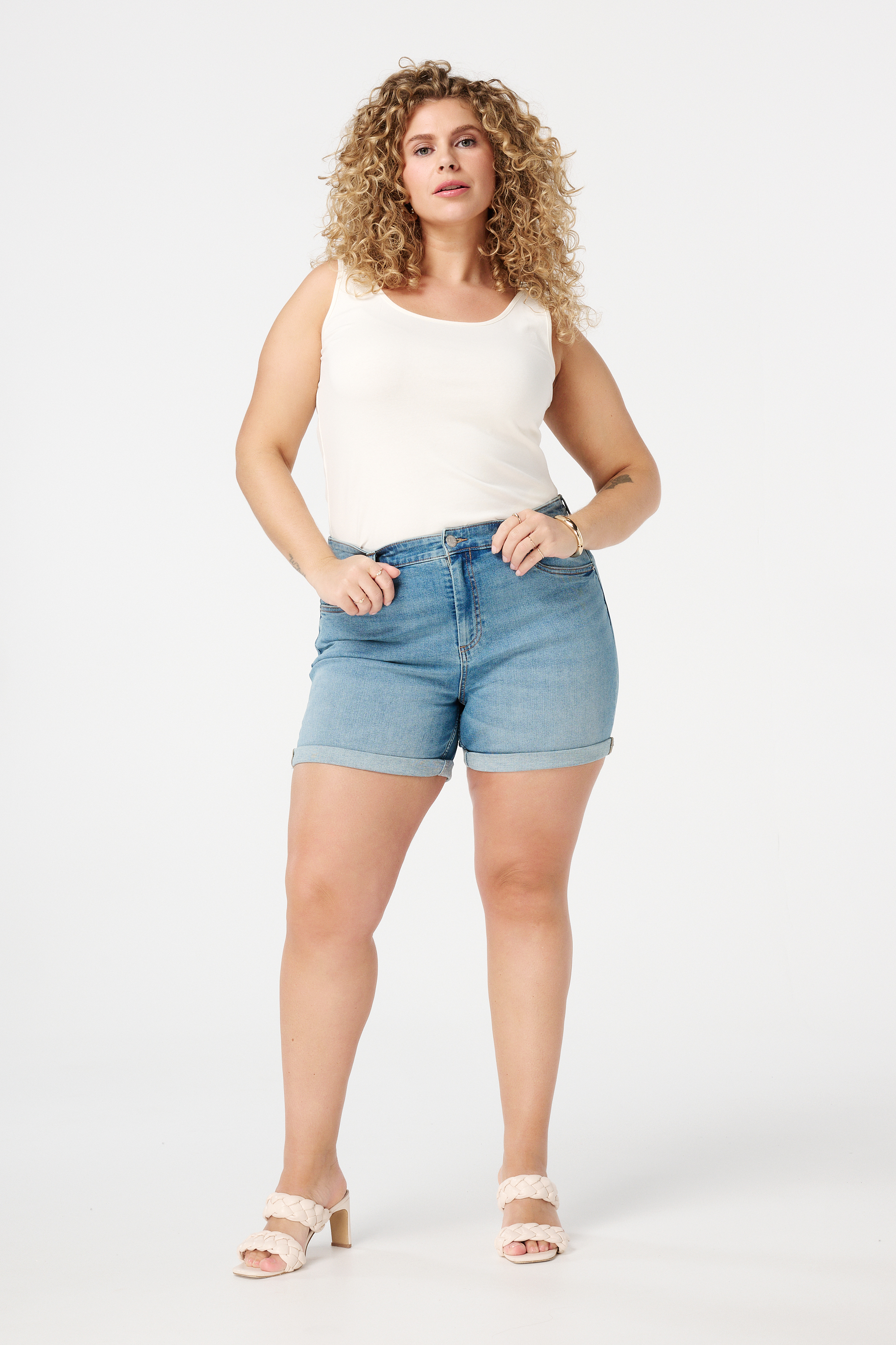 Katoenen singlet Cream