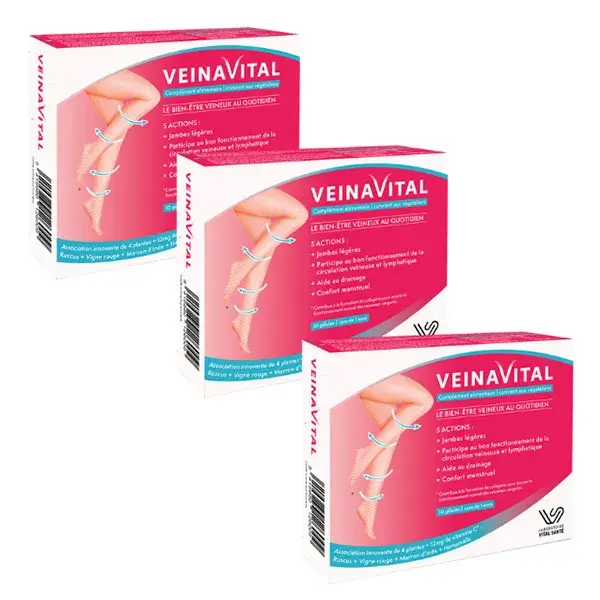 Kit de Veinavital para 3 meses de tratamento (90 cápsulas)