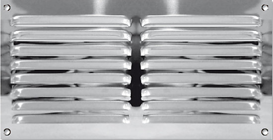 Grille d'aération inox Autogyre à persiennes sans moustiquaire 190 x 100 mm