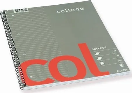 Kollegieblok A4 Bantex COL linjeret med huller