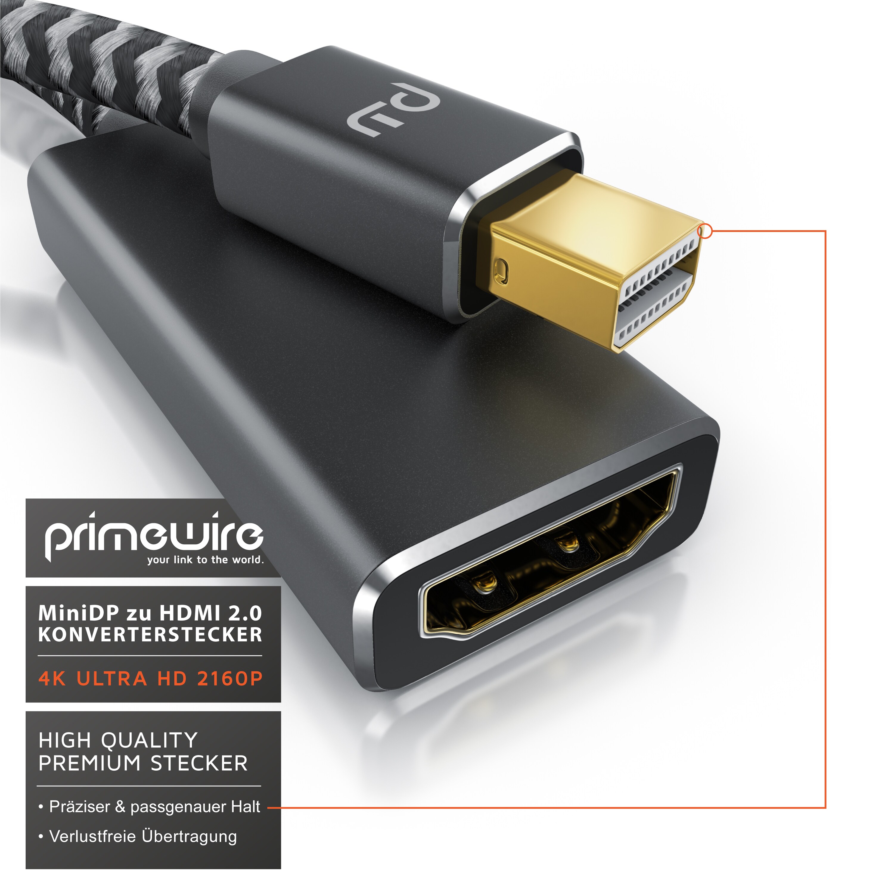 Primewire UHD Adapter, 4k @ 60Hz, Thunderbolt 1 & 2, Audio und Video