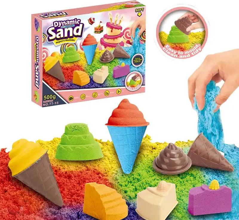 Dynamic Sand - Speelzand - Zand 3+ Jaar - Ijsjes en Taartjes - 500 GRAM