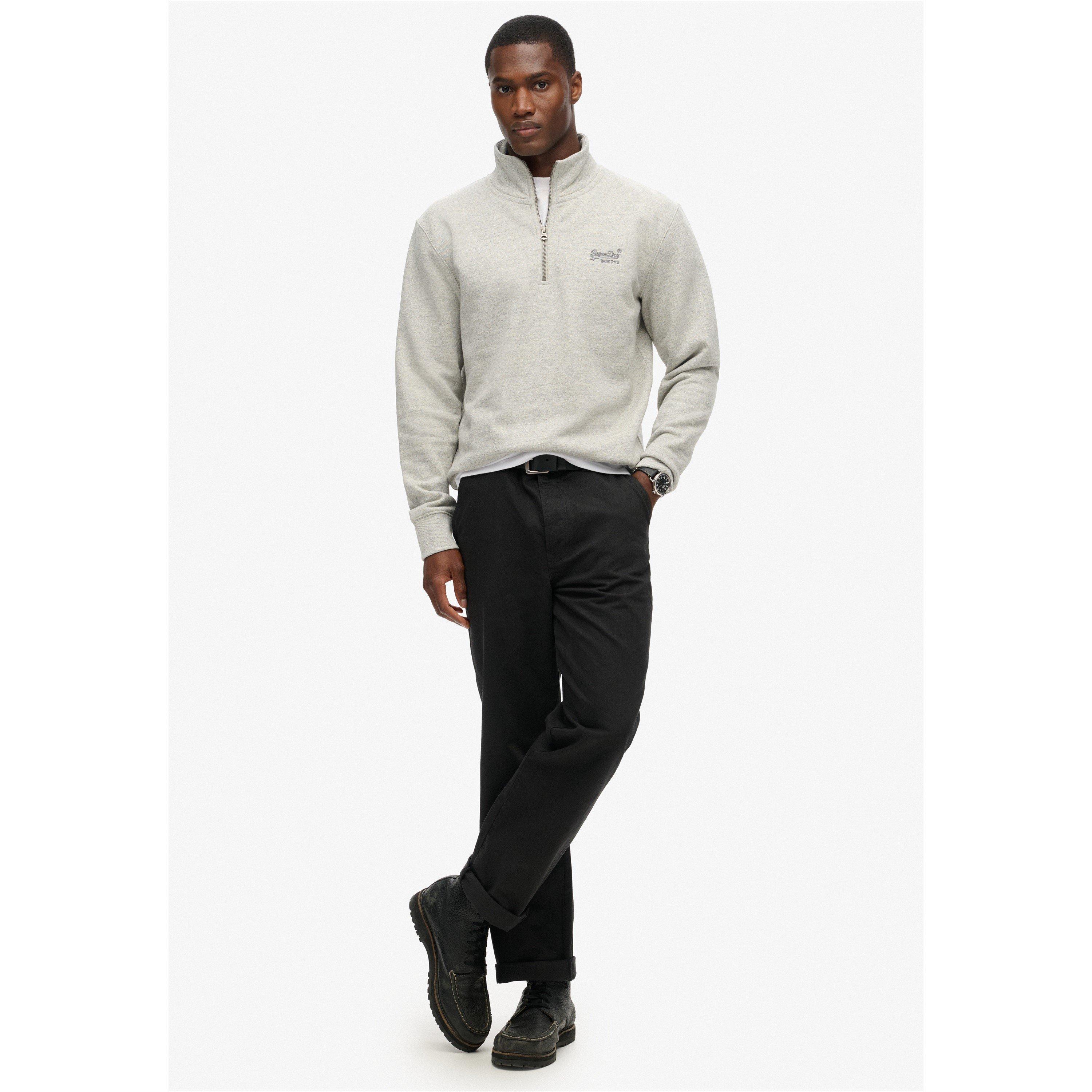 Superdry Henley Quarter Zip Fleece Top
