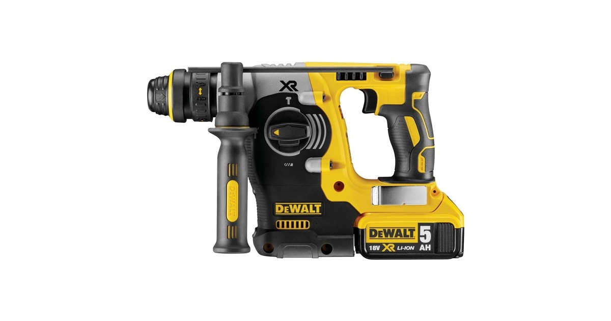 DEWALT18V XR Li-Ion Brushless SDS+ Combihamer met snelwisselboorkop boorhamer  (Geel, Koffer en 2 accu's (5,0 Ah) inbegrepen)