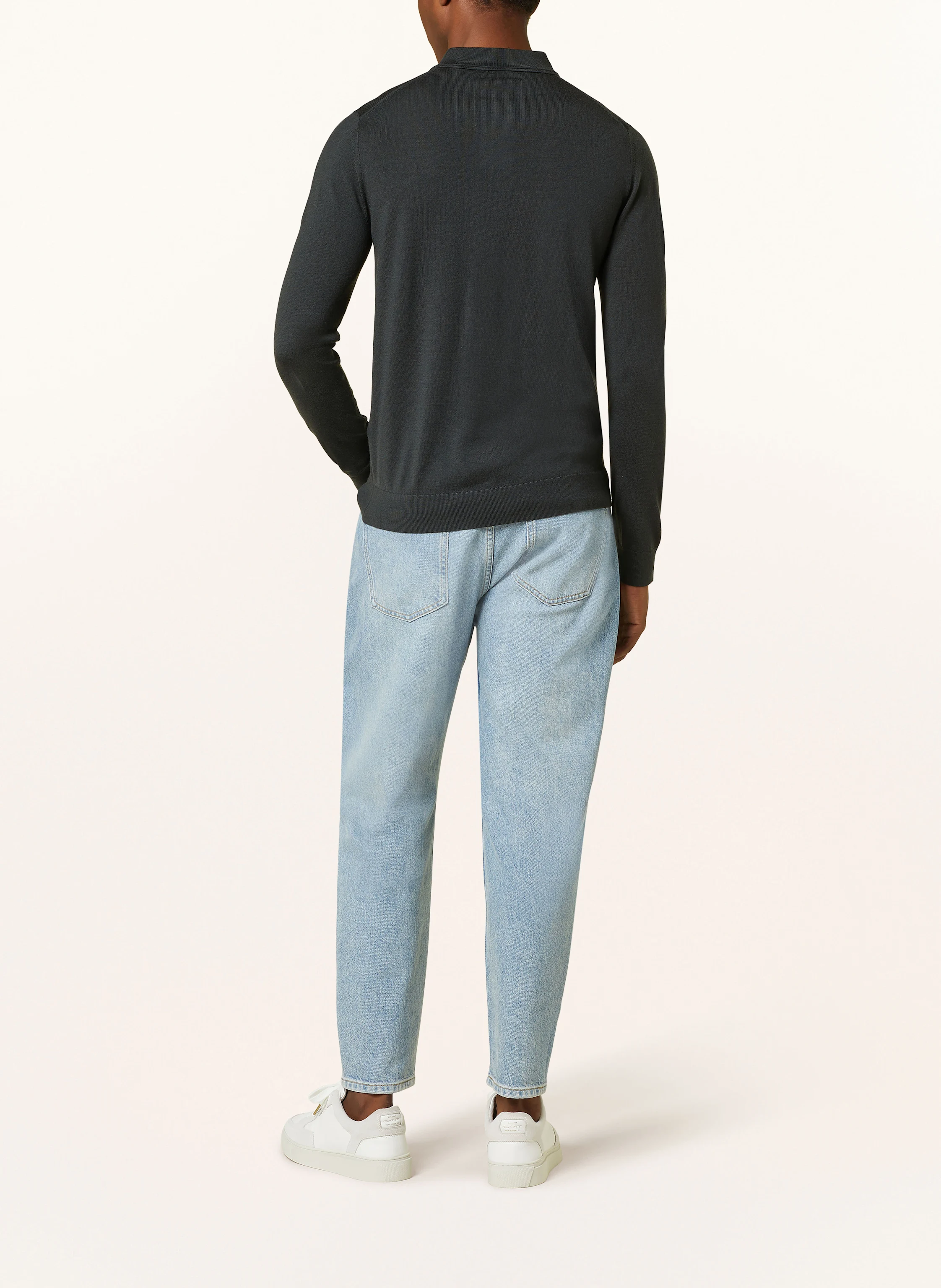 REISS Strick-Poloshirt TRAFFORD aus Merinowolle