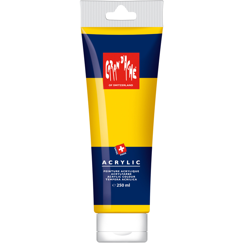 Caran d'Ache Acrylfarbe, 250 ml, goldgelb, 1 Stück