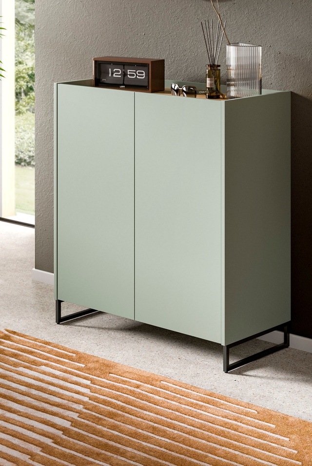 INOSIGN Schuhschrank »EVRID, Breite 90cm, 2 Türen, 5 Einlegeböden, inkl. Metall-Kufenfüsse« individuell mit anderen Artikel der Serie EVRID erweiterbar, 1 Stk. tlg. Schuhkommode, Kommode, Sideboard, Garderobenschrank, Flurkommode