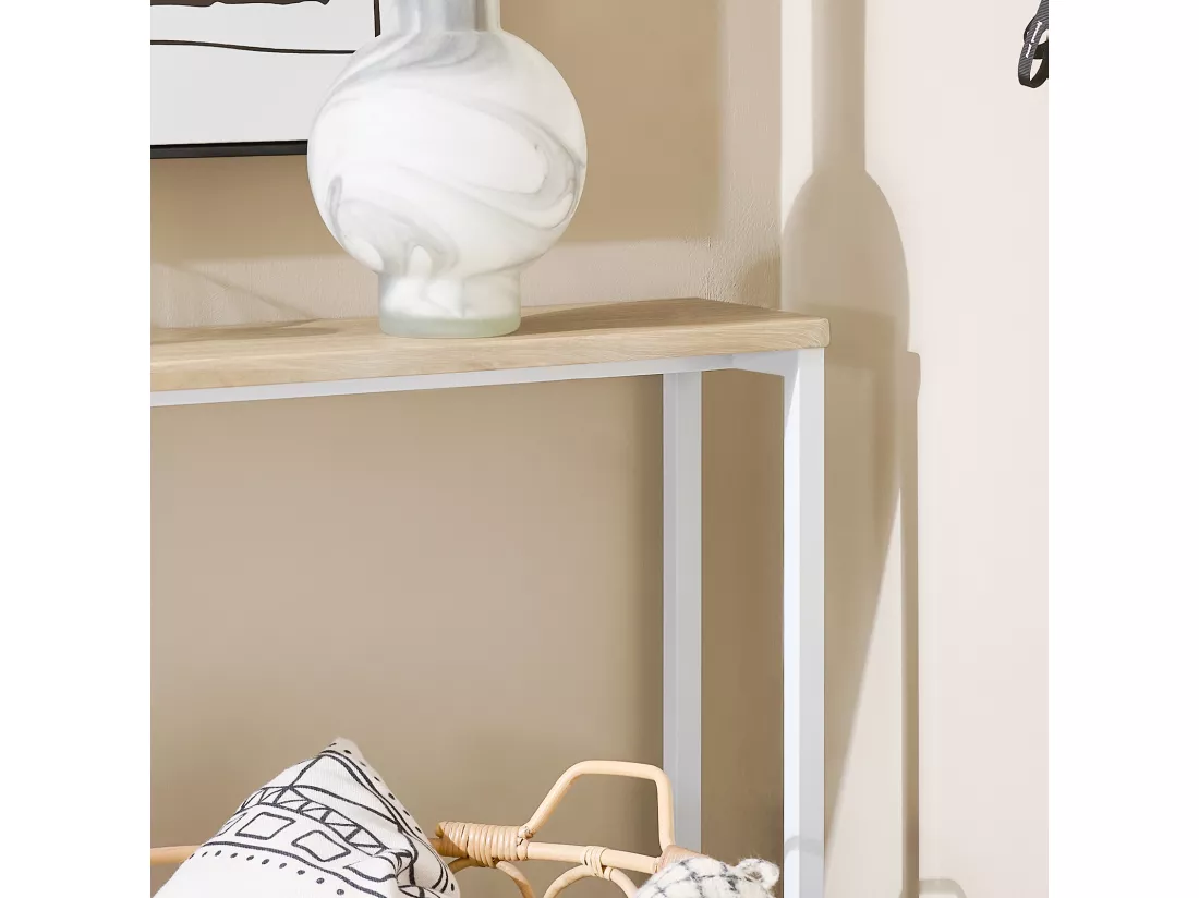 FSB19-Z Table Console Table d'appoint Cadre et 4 Pieds en Fer