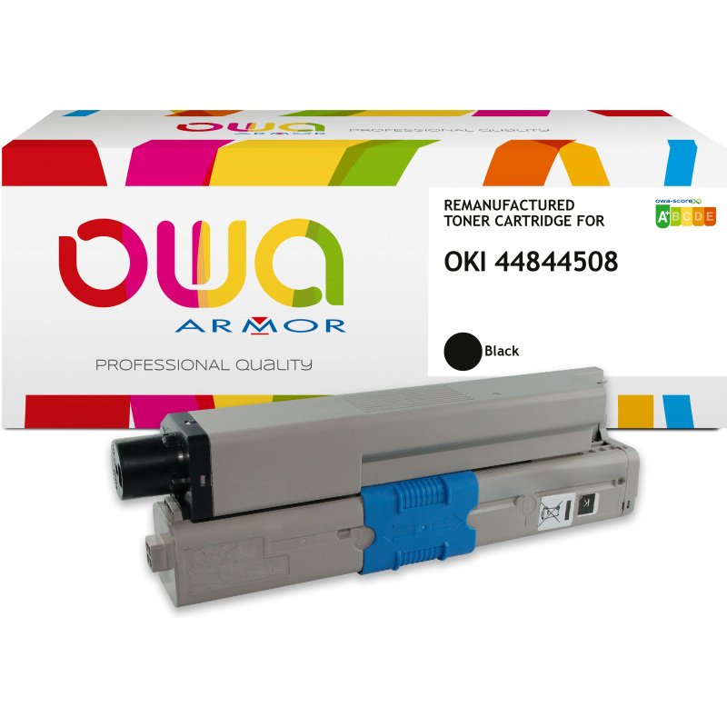 Toner remanufacturé OWA - standard - Noir - pour OKI 44844508
