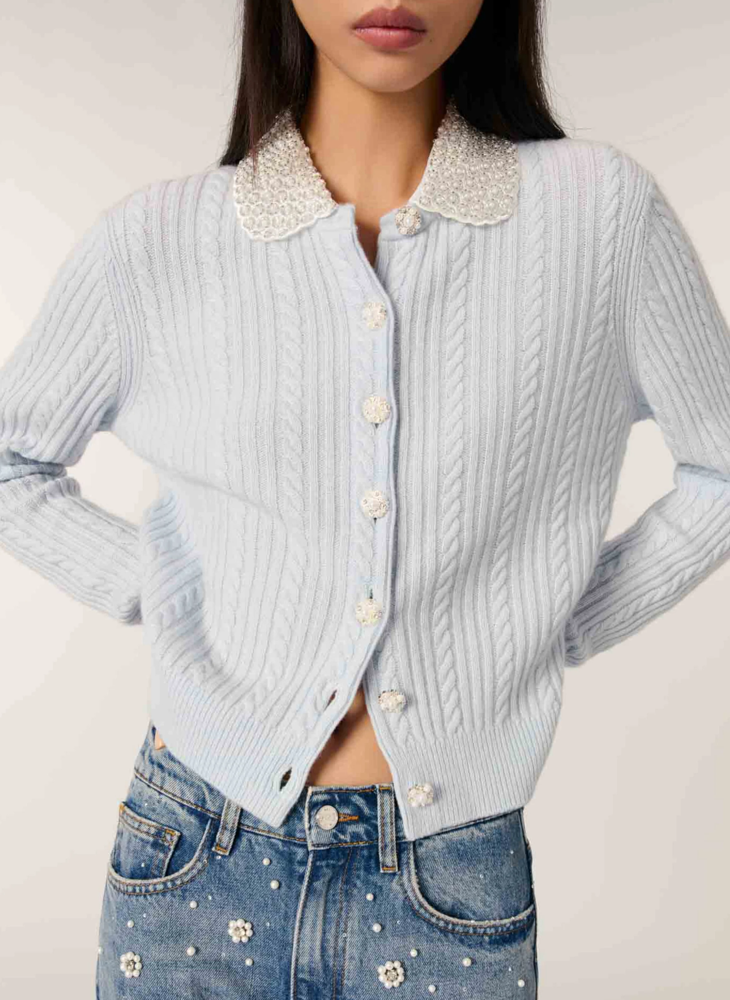 Gilet en laine mélangée | Bleu