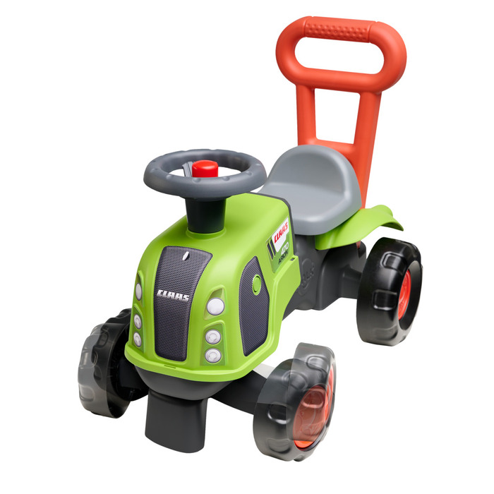 Falk Claas-traktor m/skubbehåndtag, rat og horn