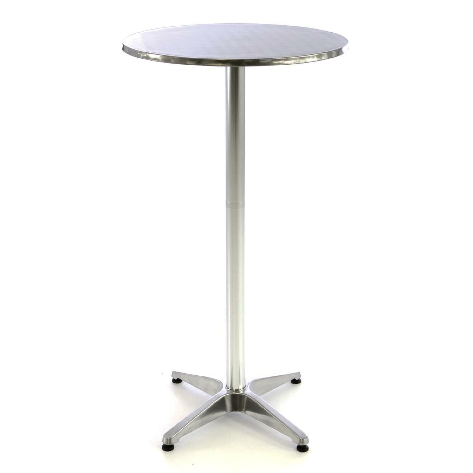 VCM Stehtisch Bistrotisch klappbar Edelstahl Aluminium Ø60 x H115/75 cm