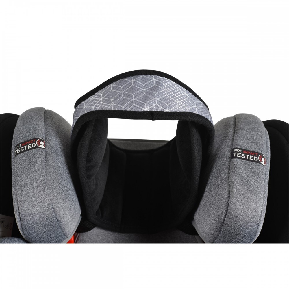 Cangaroo Kindersitz-Kopfstütze Shelter ergonomisch Kopfschutz für Auto Kopfgurt grau