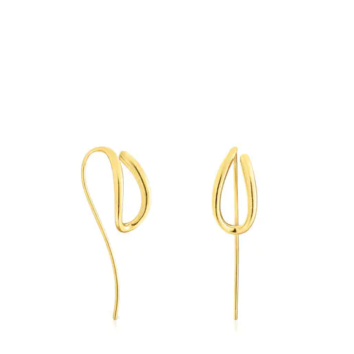 Brincos com banho de ouro 18k sobre prata, modelo Bent.