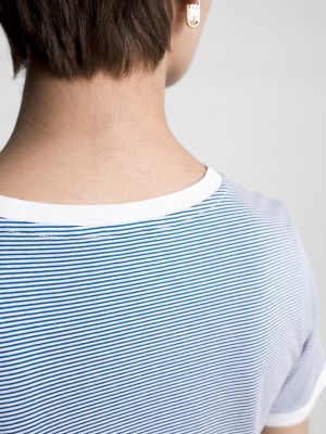 Camiseta listrada de malha slim fit