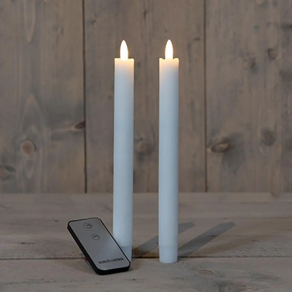 Anna's Collection LED dinerkaarsen - 2x - wit - 23 cm