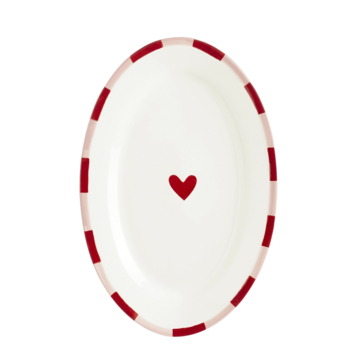 Bord ovaal rood - l41,5xb27,5xh3cm
