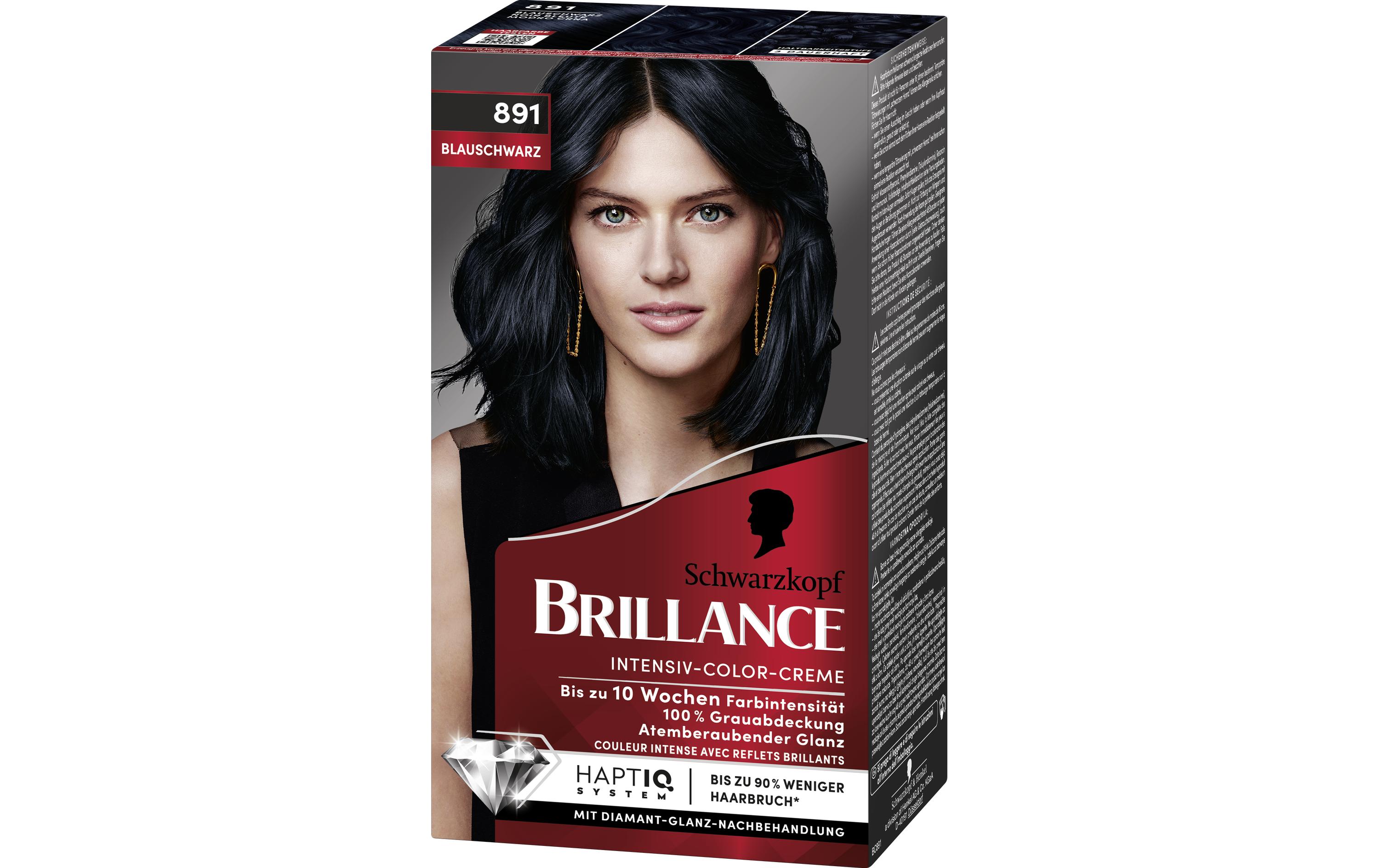 Haarcoloration 891 BlauschwarzAtemberaubende, intensive Haarfarbe für langanhaltende Farbintensität bis zu 10 Wochen