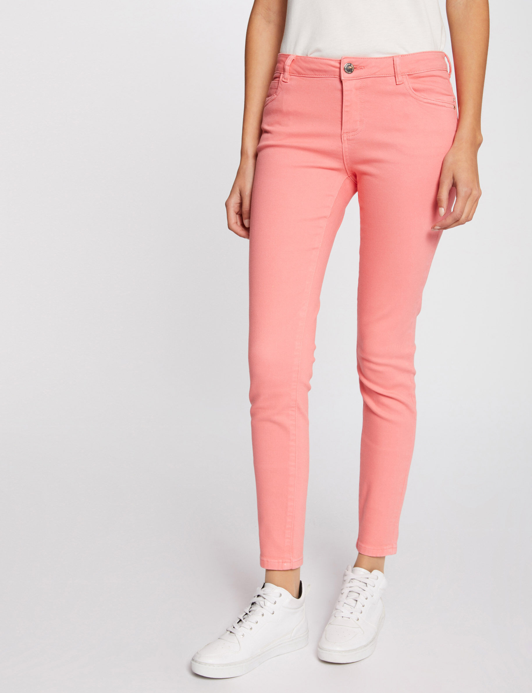 Jeans skinny taille basse rose femme - rose