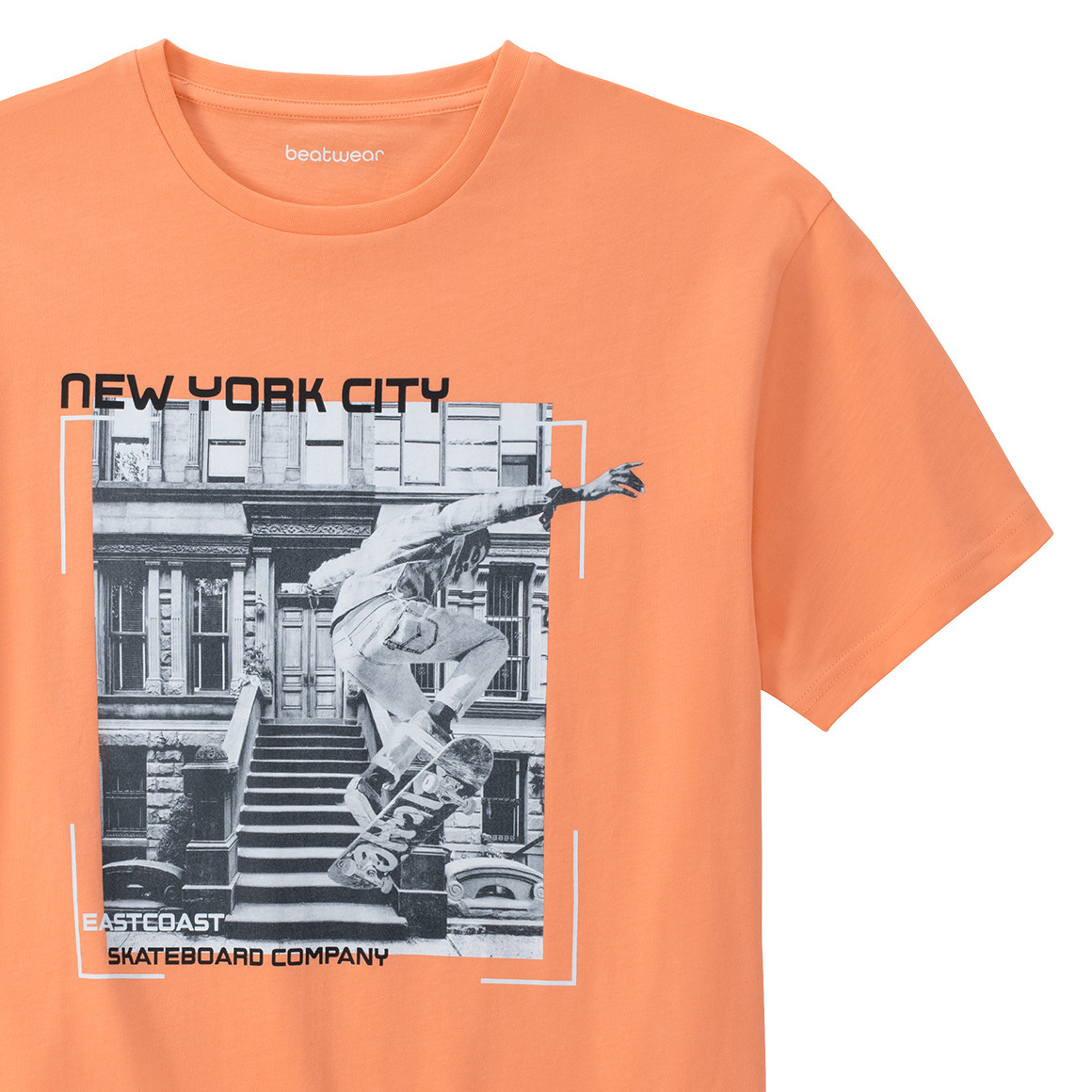 Beatwear Jungen T-Shirt mit Foto-Print hellorange