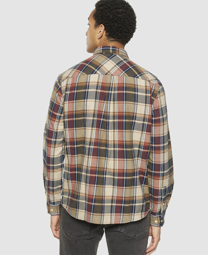 Knowledge Cotton Apparel Regular light flannel checkered shirt - GOTS/Vegan Multi check