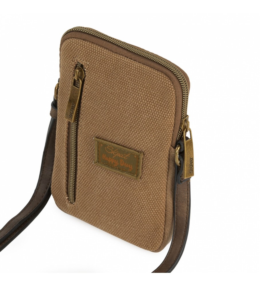 Mini Bolsa para Celular Skpat com Proteção RFID 312721 Marrom - 11x16,5x1,5cm -