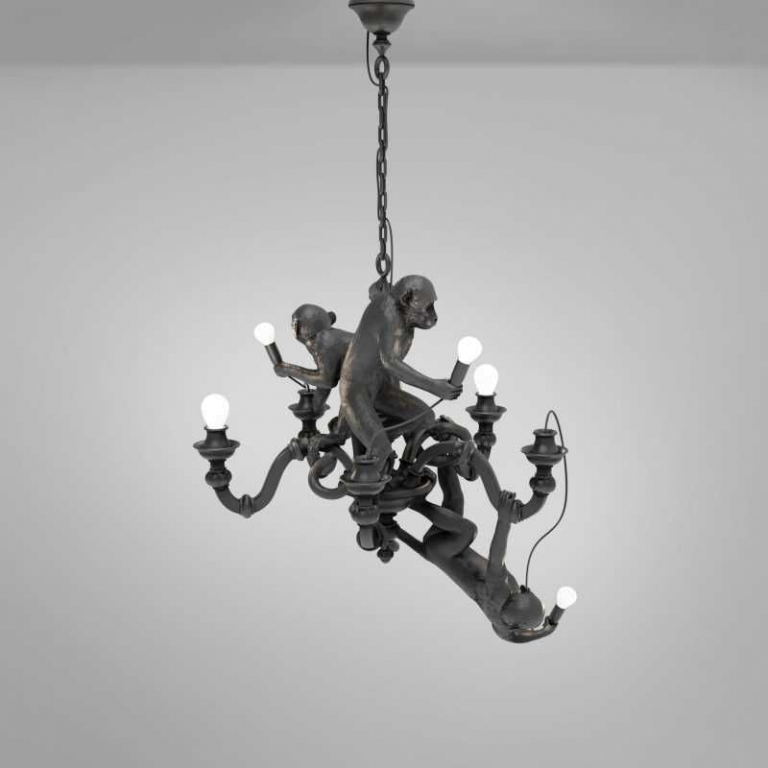 Seletti Monkey kroonluchter zwart
