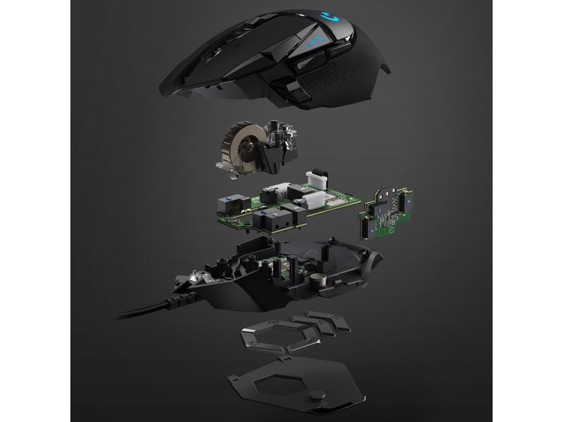 Logitech Gaming-Maus G502 HERO Hochpräzise Gaming-Maus mit justierbarem Handling und RGB-Beleuchtung