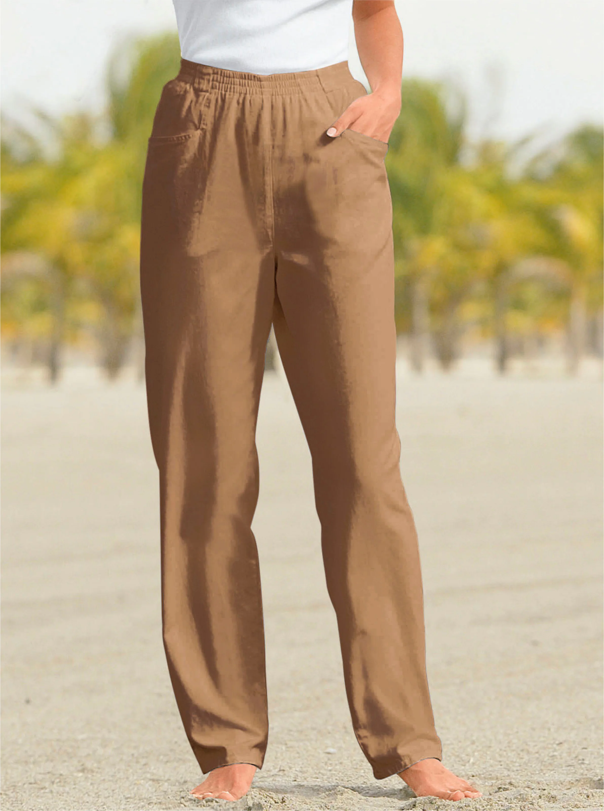 Schlupfhose in camel