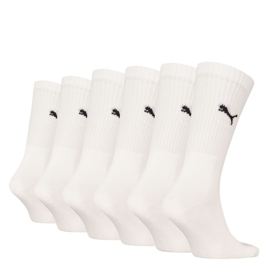 PUMA Chaussettes Crew 6-Pack - Blanc/Noir