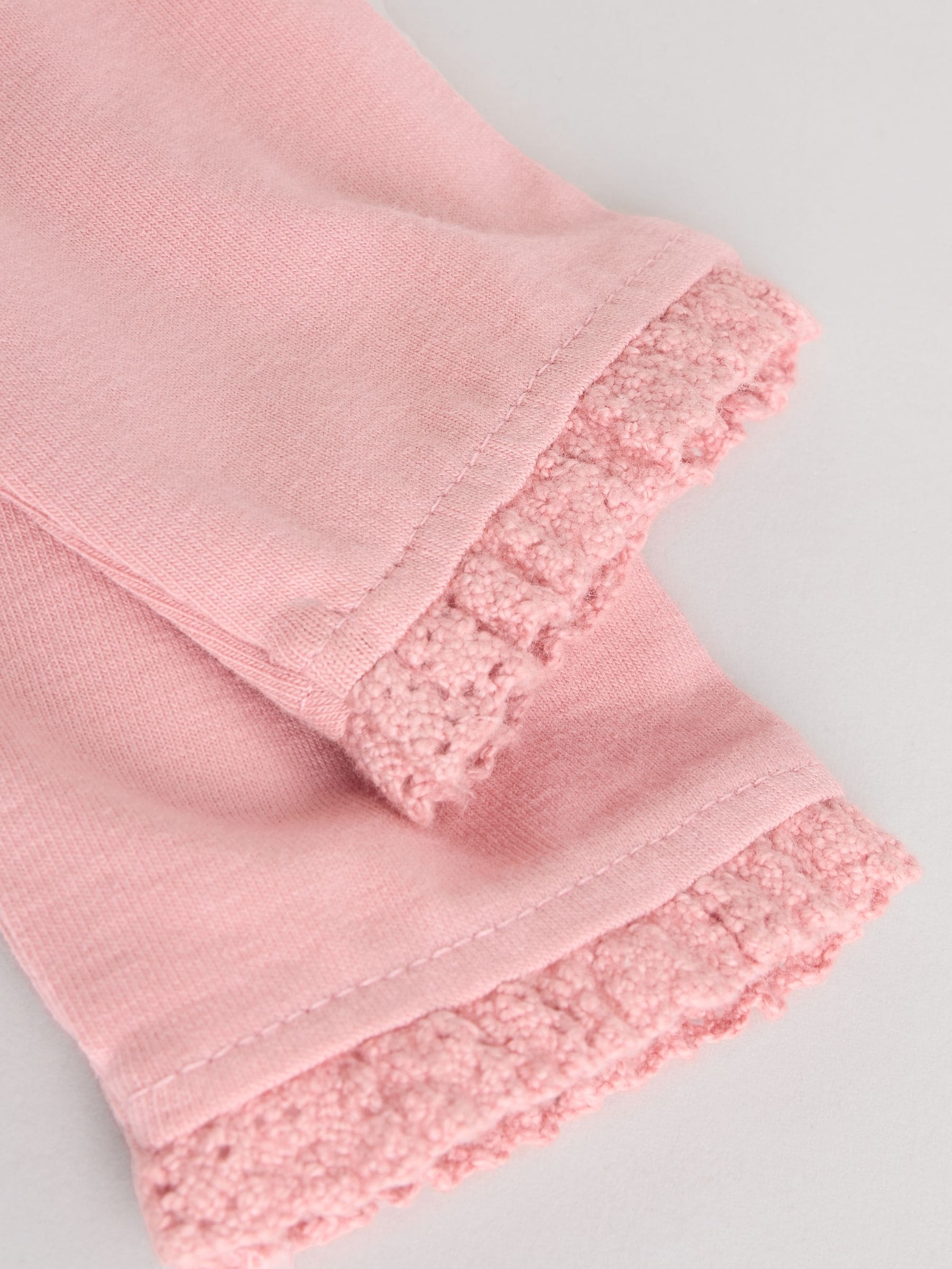 Roze/crème/konijnfiguur - 6 -delige set van top met lange mouwen en leggings (0mnd -3jr)