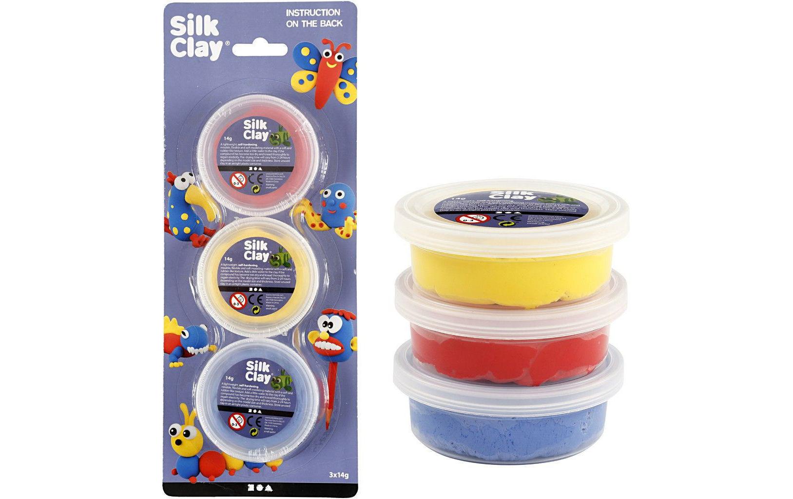Modellier-Set Silk Clay 3 x 14 g Gelb; Rot; BlauAufbewahrung Silk Clay