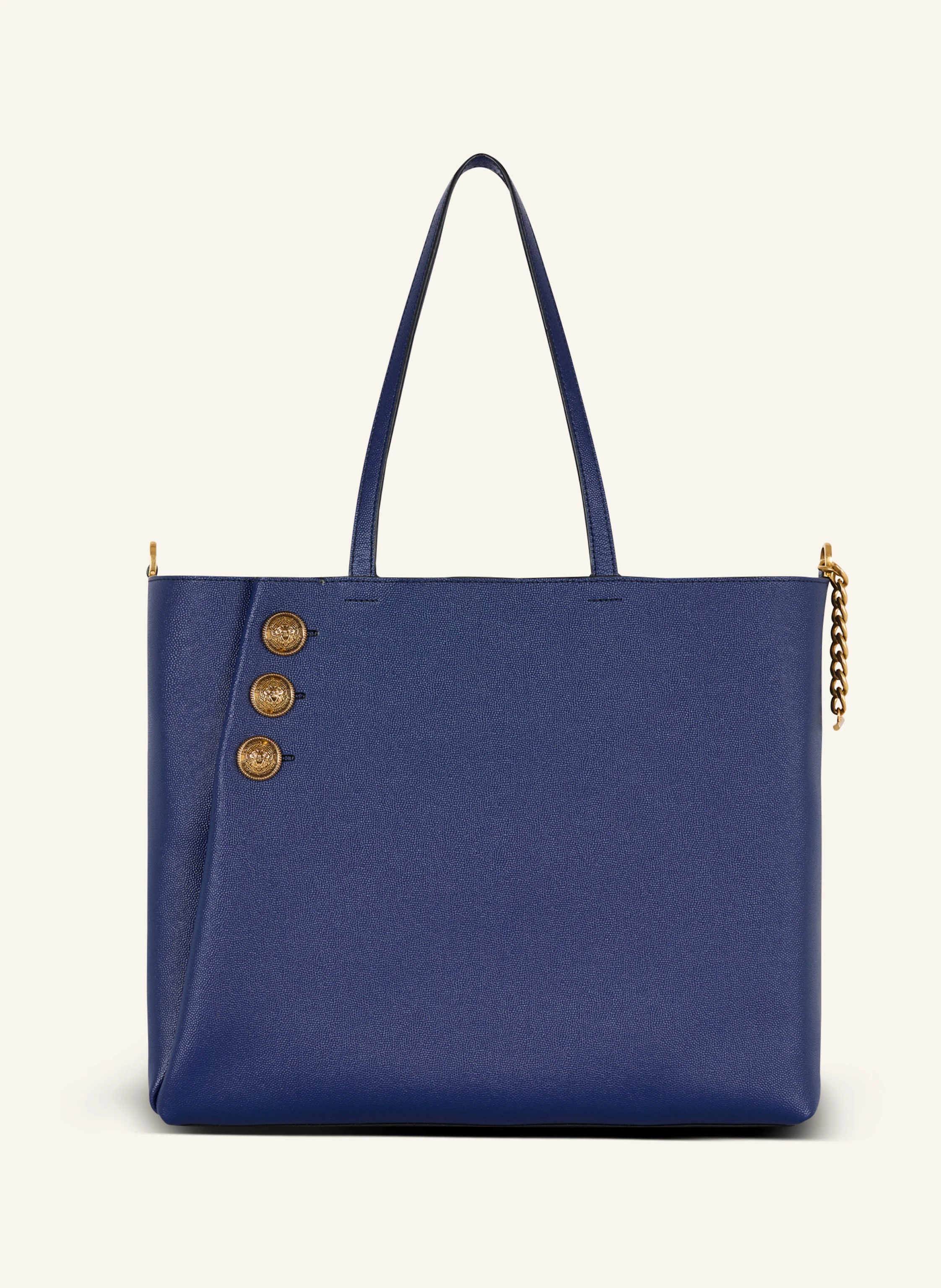 BALMAIN Shopper Emblème aus genarbtem Kalbsleder