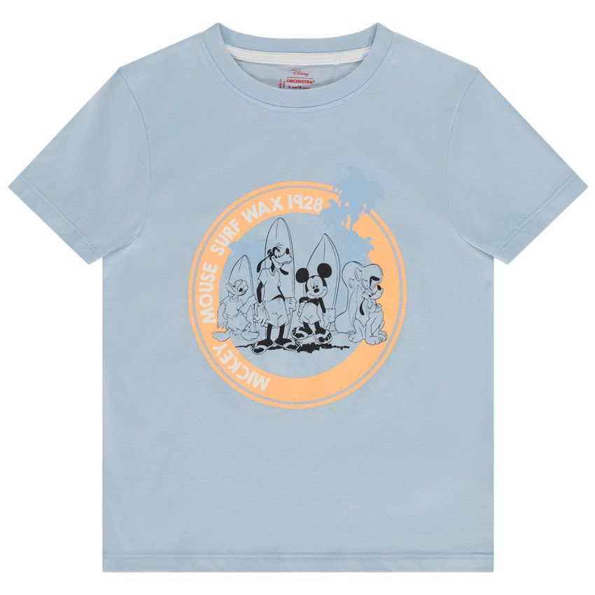 T-shirt manches courtes print fantaisie Mickey Disney pour garçon - Bleu
