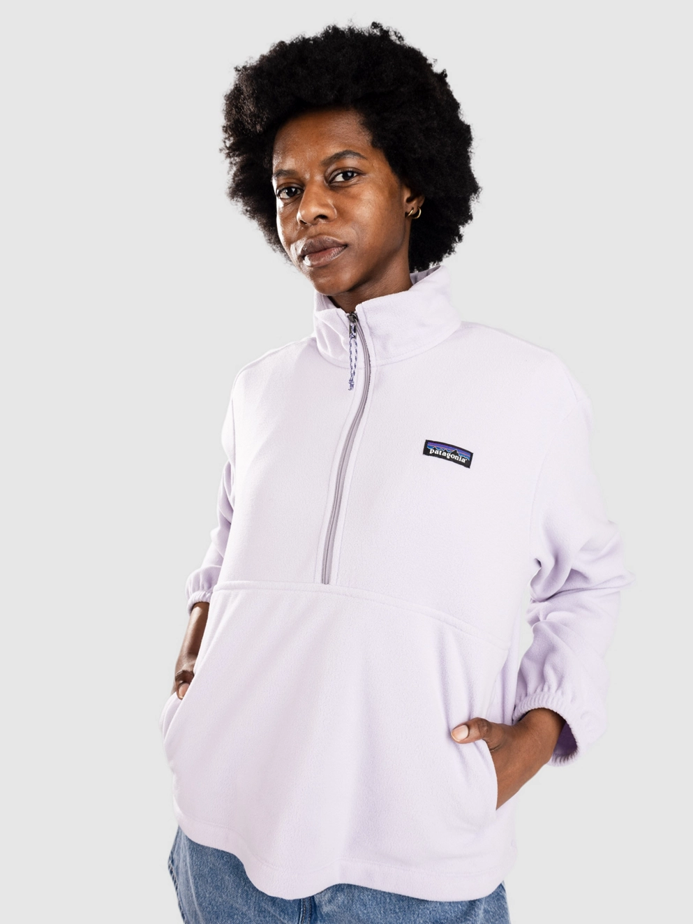 Patagonia Micro D 1/2 Fleece Zip Hoodie foxglove purple