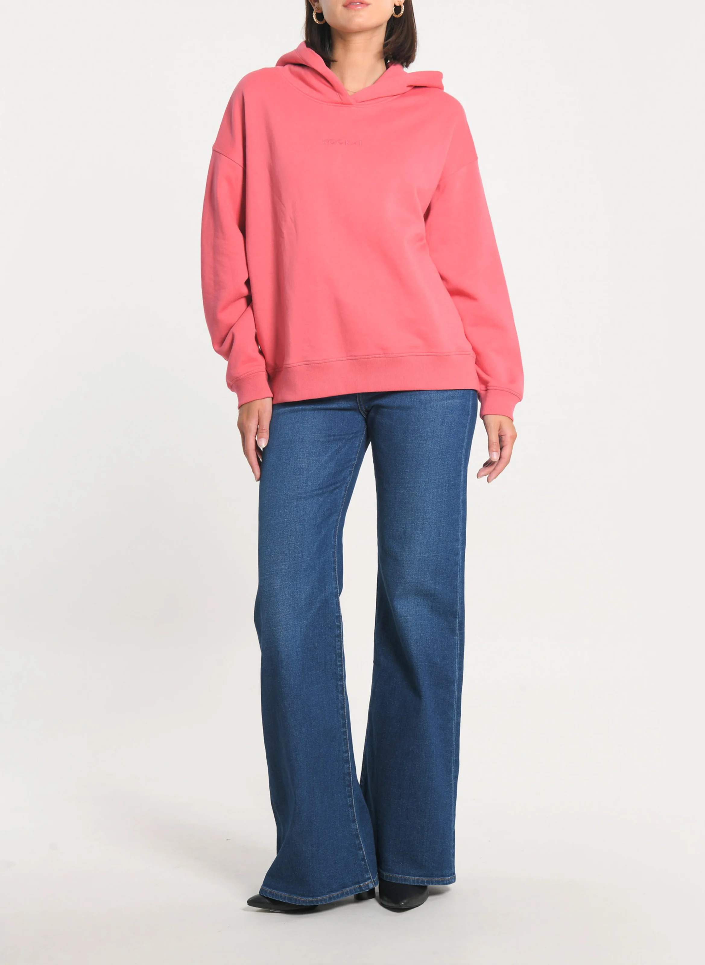 SUZY - Sweat à capuche oversize en coton mélangé | Rose