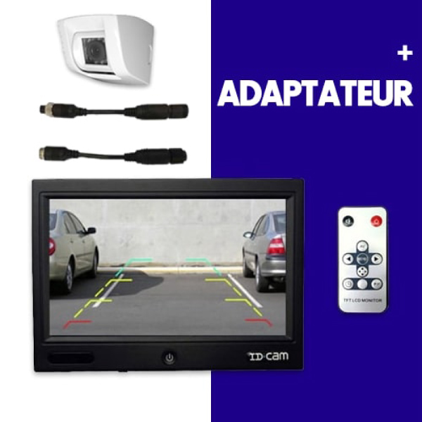 Camera de recul IDCAM 710CWBA adaptateur + écran 7 pouces