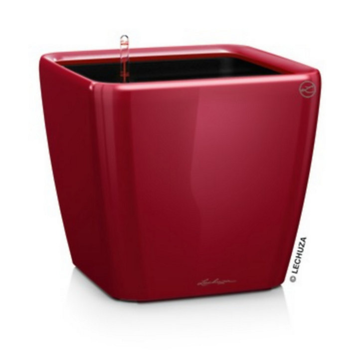 Pot carré Lechuza Premium LS rouge scarlet brillant 50 x 50 x h.47 cm