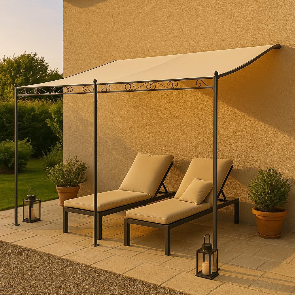Terre Jardin Pavillon Pergola Terrassenüberdachung 4 x 3 m