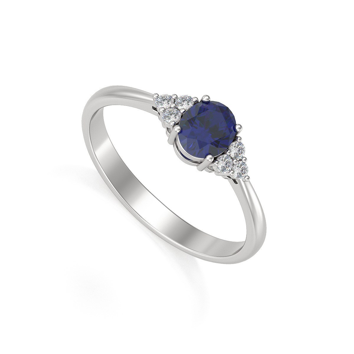 Bague ADEN Or 585 Blanc Saphir et diamants 2.20grs