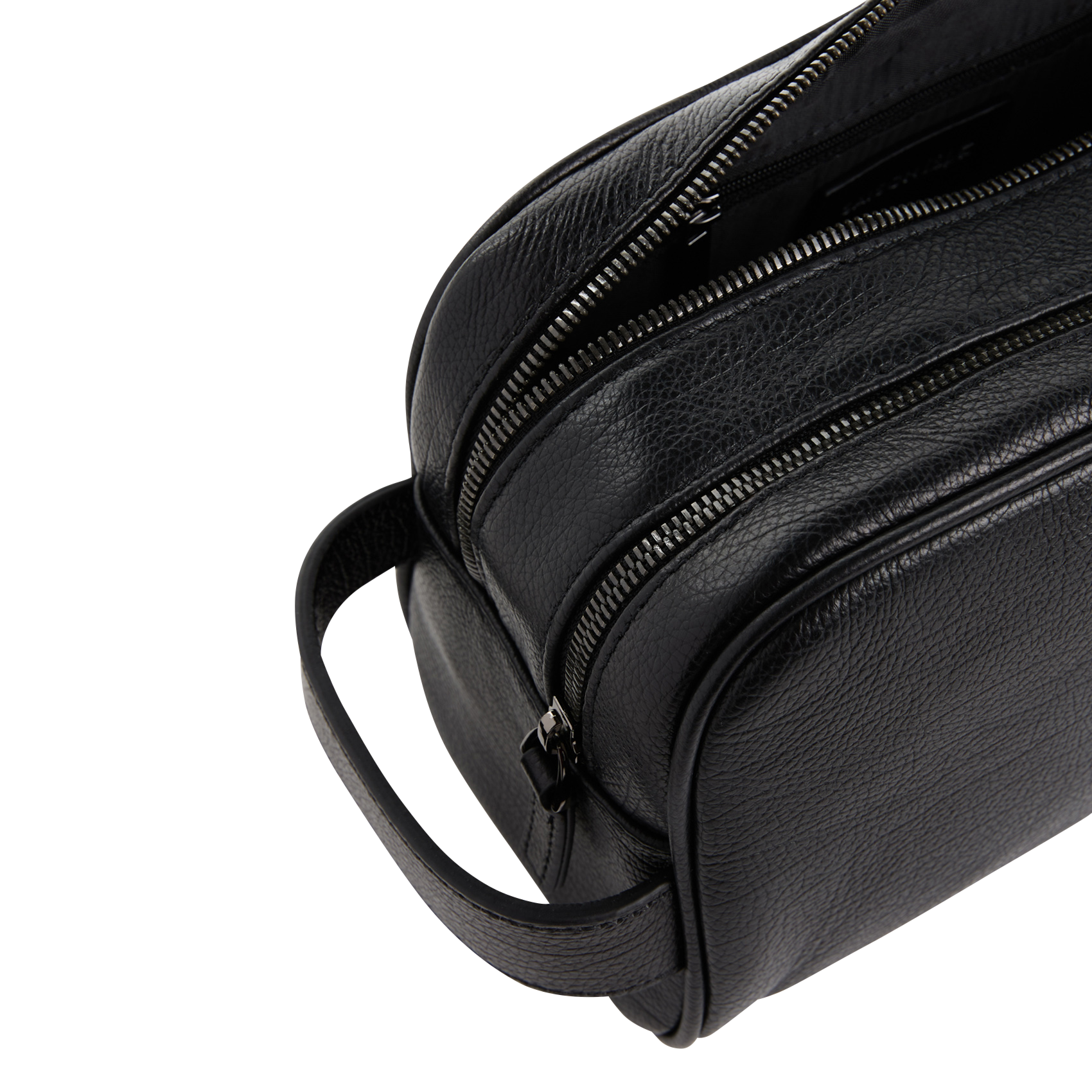 Trousse de toilette en cuir | Noir