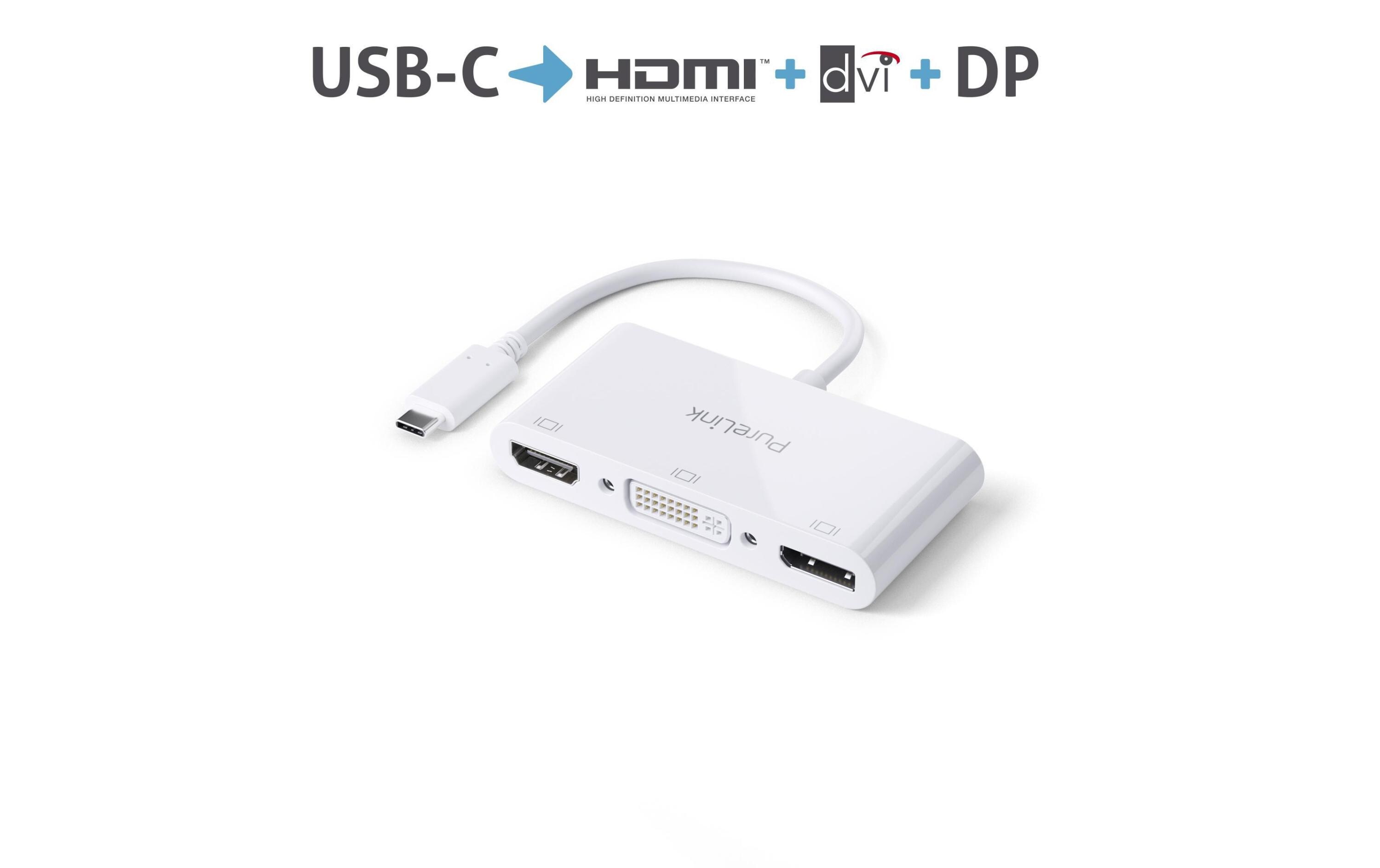 Multiadapter IS250 USB Type-C - HDMI/DVI/DP, Weiss
