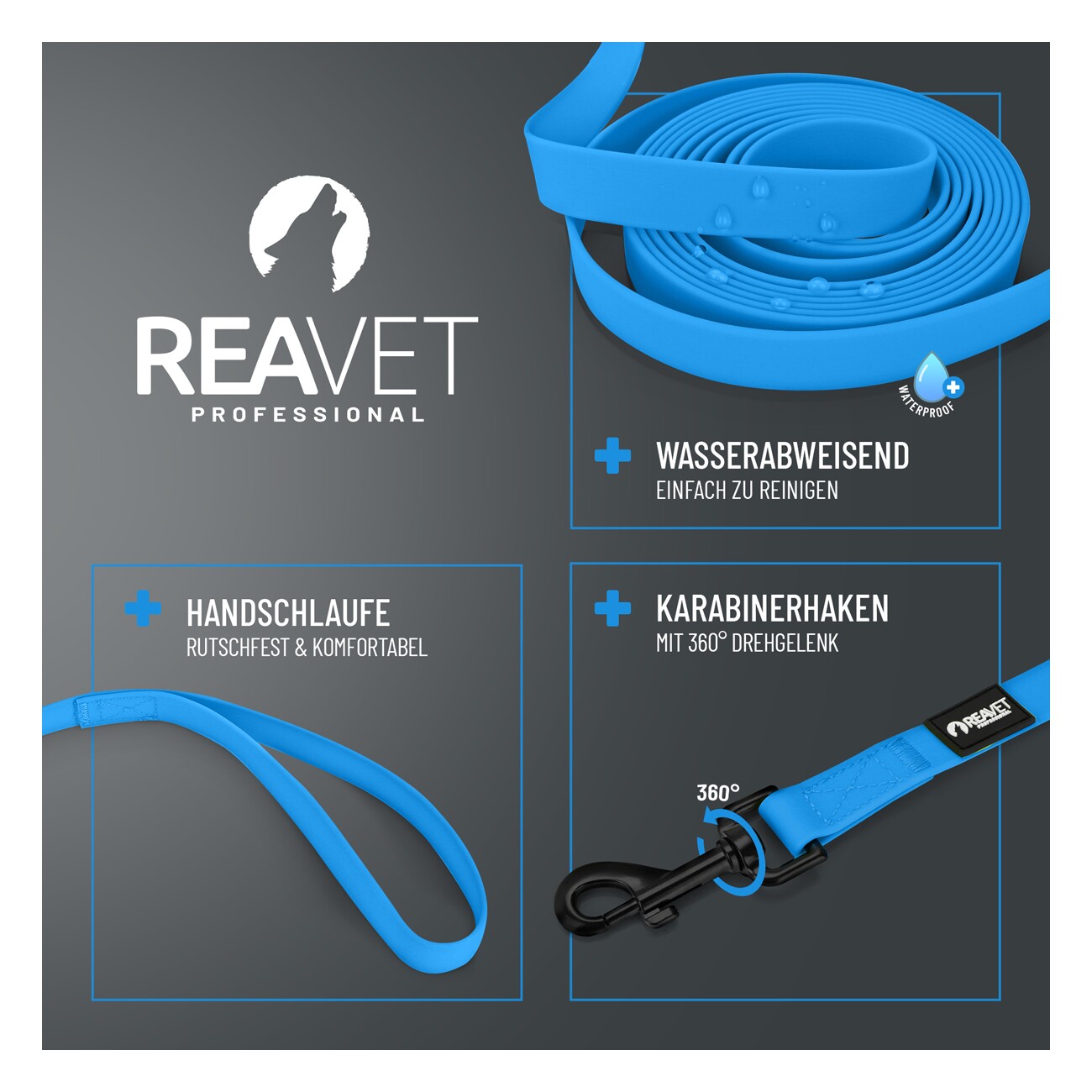 REAVET Schleppleine Blau, 10 Meter