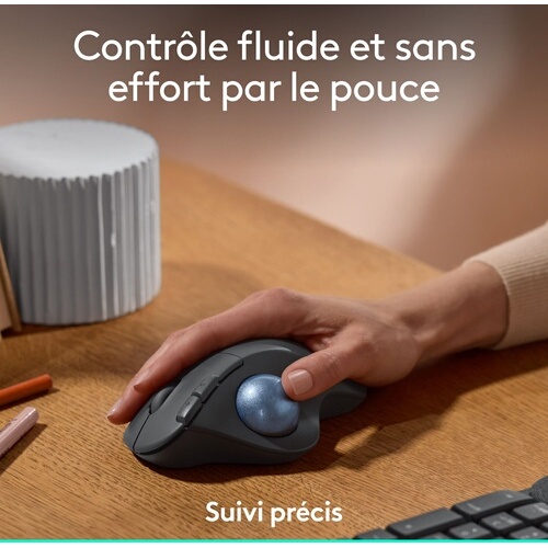 Souris Logitech ERGO M575S trackball sans fil, ergonomique - Graphite