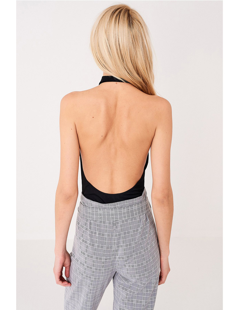 Black Closure Ladies' Bodysuit
