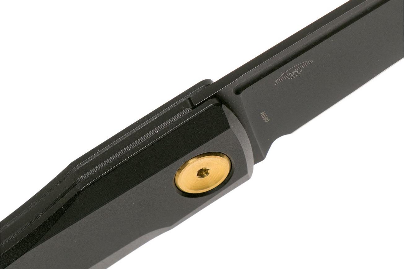 Real Steel Solis 7063G Black Titanium, Gold, slipjoint zakmes, Poltergeist design